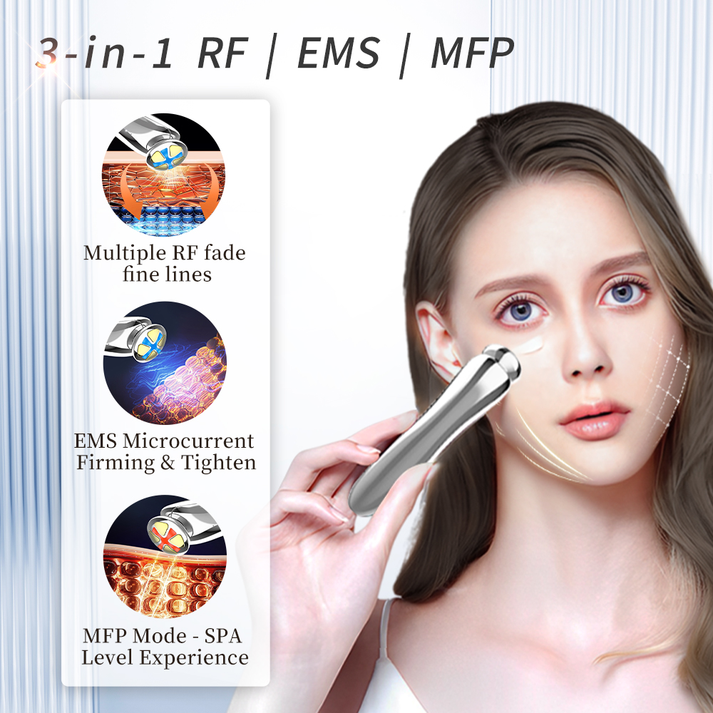 Home Use Rechargeable Facial Eye Lifting Beauty Device Hand-Held Microcurrent Facial Massager for Dark Circles