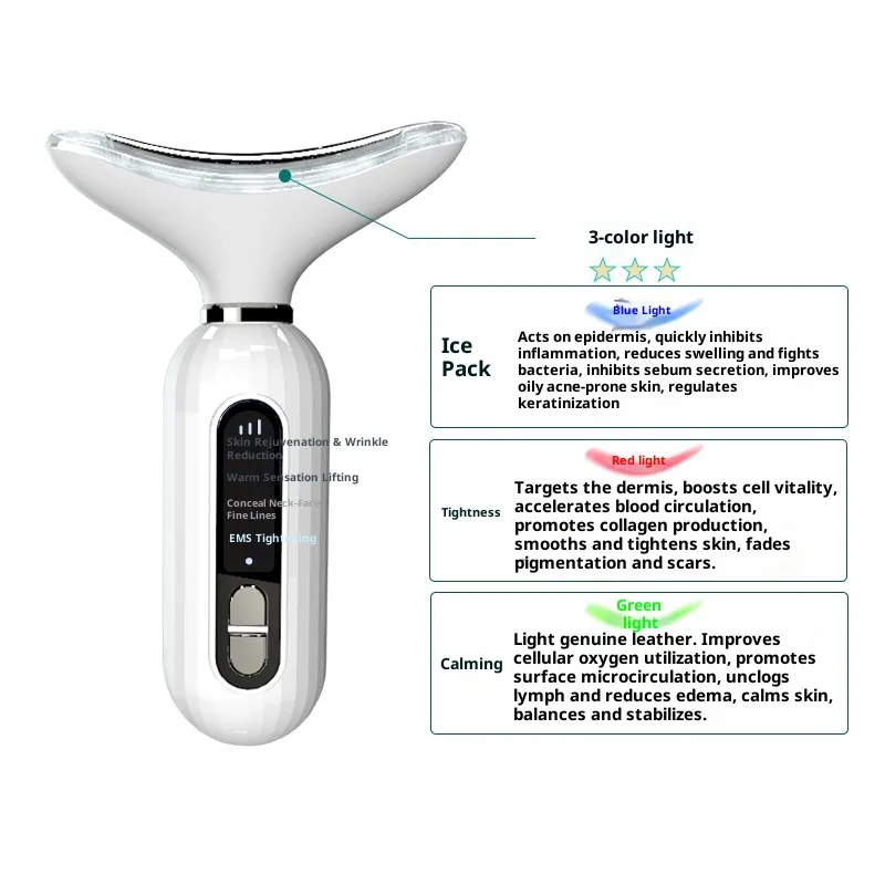 LED Vibration Neck Beauty Device Neck Care Microcurrent Electric Skin Beauty Device