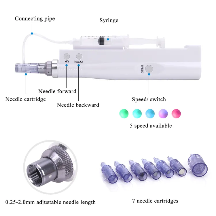 Portable Electric Mini Water Meso Smart Injector Pen Nano Mesotherapy Microneedle Derma Pen Beauty Device