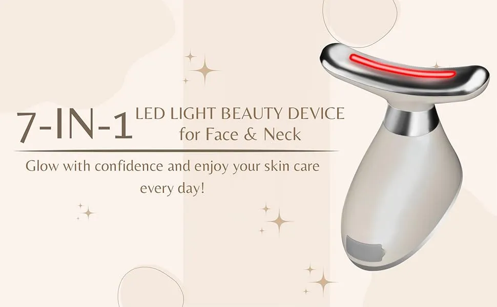 Red Light Therapy for Face 160° Curve Massege Head EMC Microcurrent Lightweight Portable Electric Beauty Device