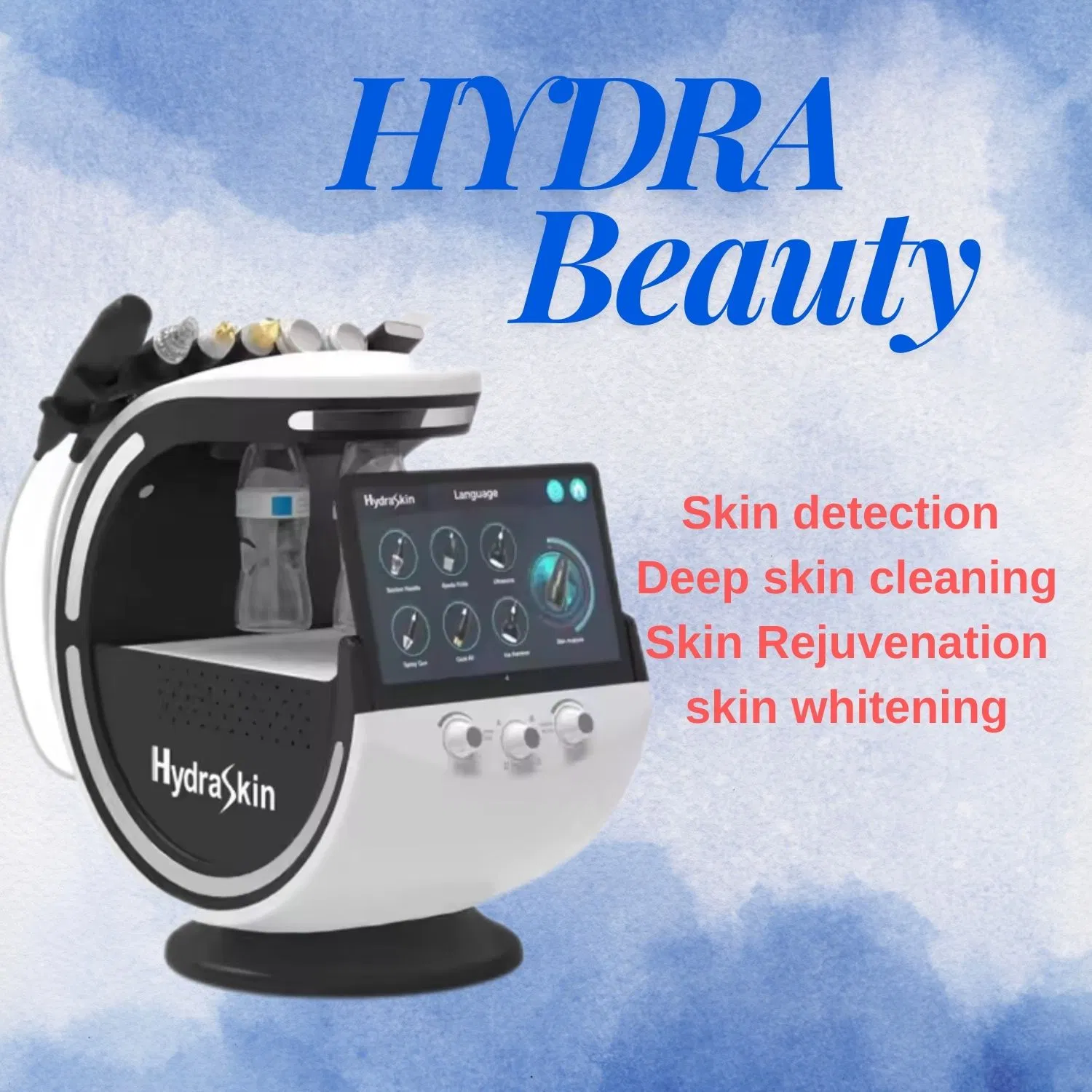 Black Hydro Beauty 7 in 1 Smart Ice Blue Skin Care Device