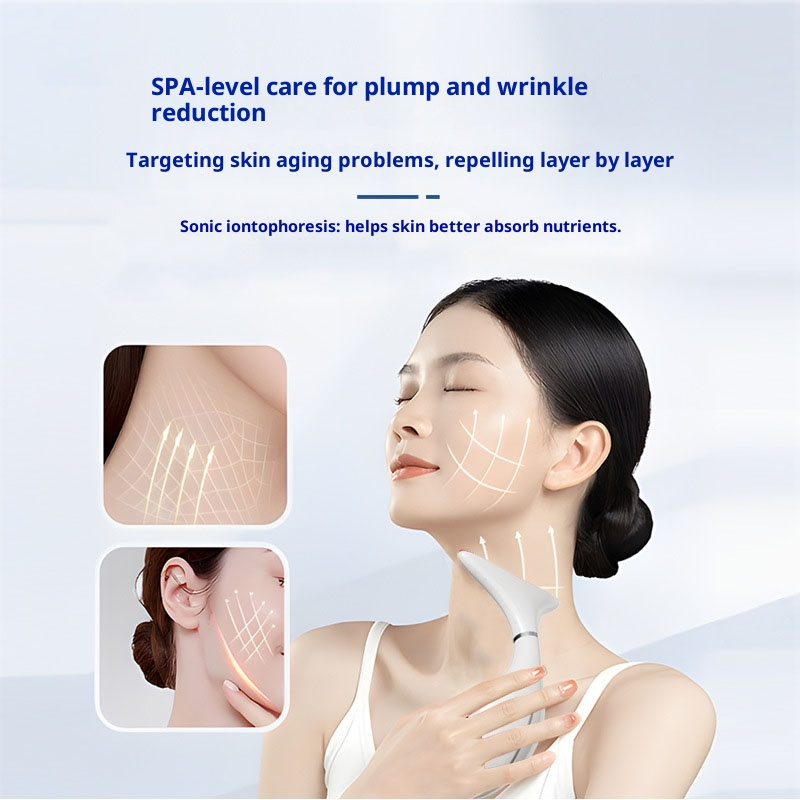 Multi-Color Beauty Light Inductive Vibration Microcurrent Electric Beauty Device Red Light Therapy for Face