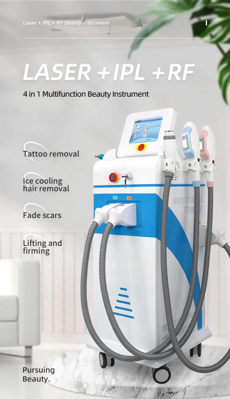 E Light IPL RF YAG Laser Hair Removal Device for Freckle Vascular Acne Treatment