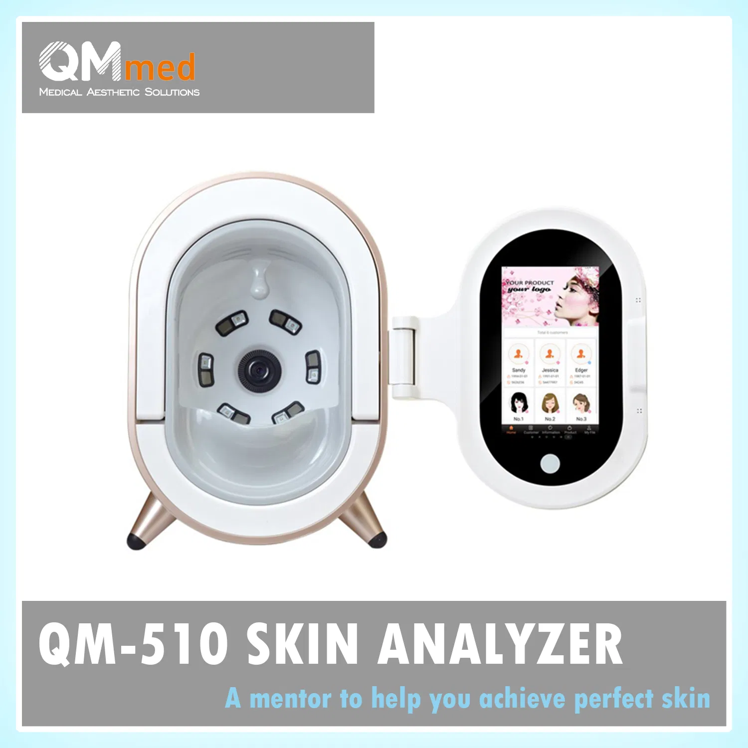 Non-Invasive Facial Mirror Device for Comprehensive Skin Analysis &amp; Beauty Management
