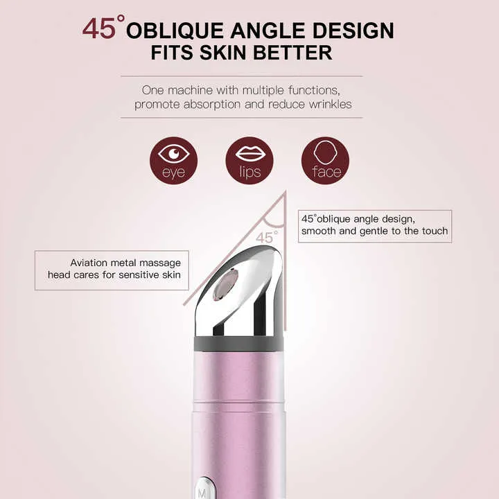 Handheld Red LED Light Electric Smart Eye Massager Beauty Device with Vibration Heating