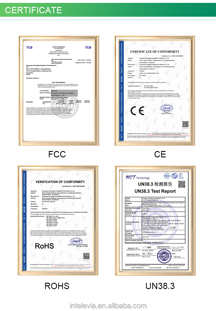 Quality Certifications CE FCC RoHS