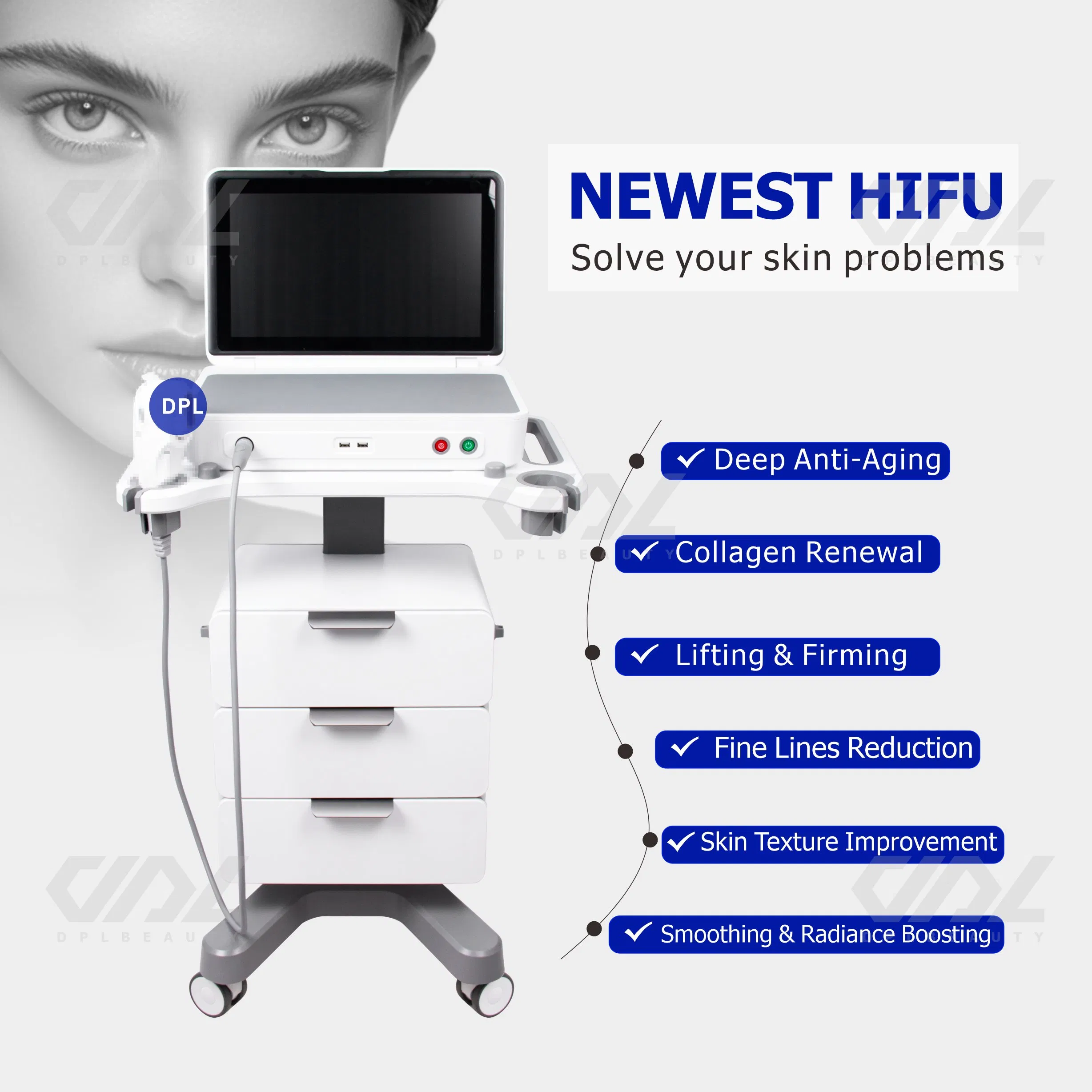 HiFi 2.0 Skin Rejuvenation Wrinkle Removal Face Lift 2400 Shoots Cartridge Anti-Aging Hefu Beauty Device