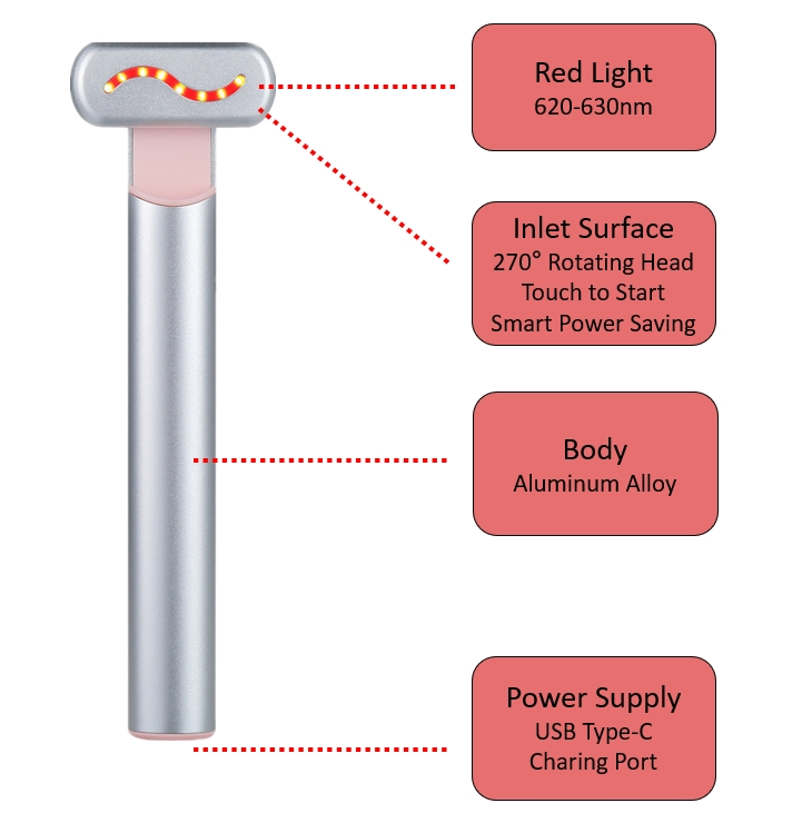 EMS Microcurrent Winkle Removal Red Light Therapy Eye Beauty Device