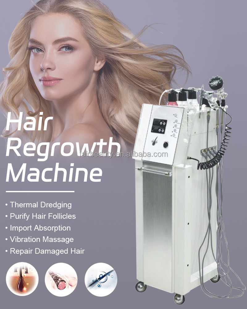 8 in 1 Korea Hair Salon Spa Care Nutrition Hair Regrowth Photon Micro-current Scalp Head Treatment Ai Scalp Hair Analyzer Device