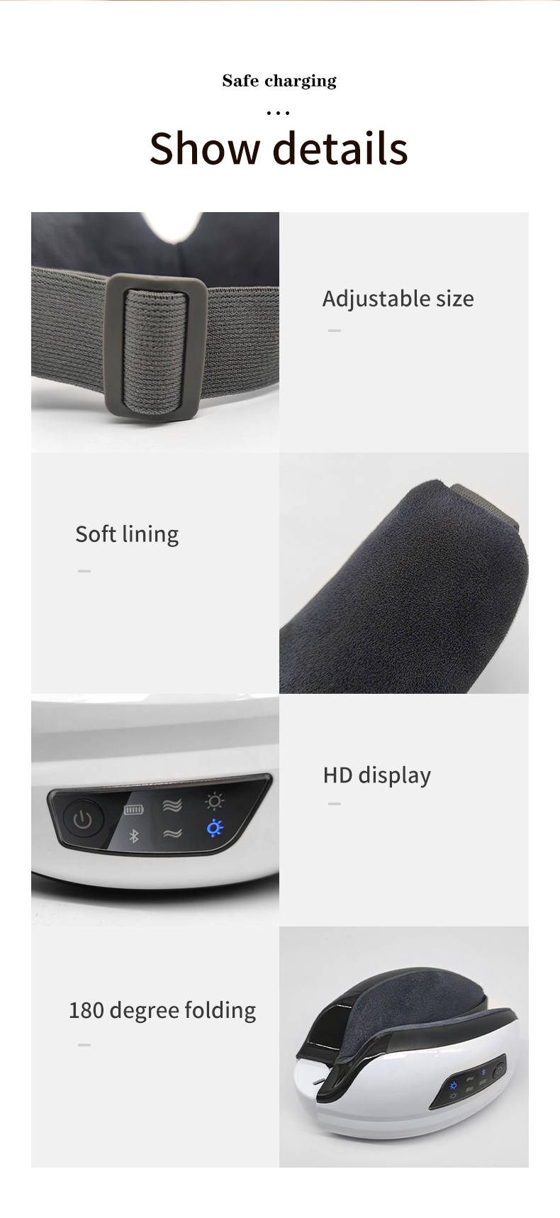 Smart eye massager back