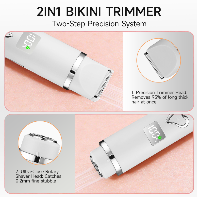 Mini Portable 2-in-1 Lady Shaver Double Head Electric Hair Remover Painless Epilator Light Ladies Hair Removal Device