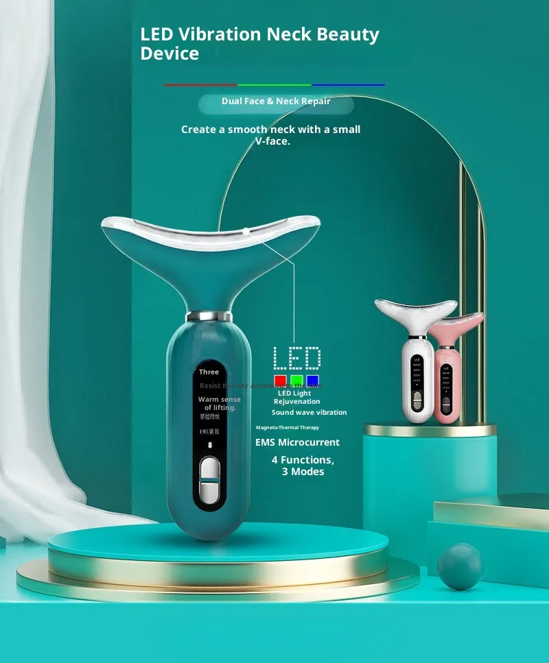 LED Vibration Neck Beauty Device Neck Care Microcurrent Electric Skin Beauty Device