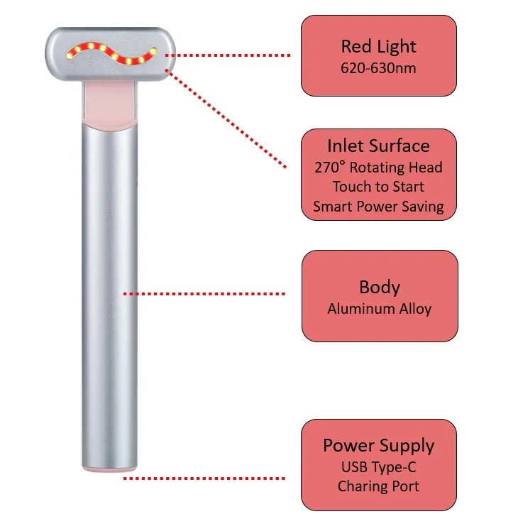 EMS Microcurrent Winkle Removal Red Light Therapy Eye Beauty Device