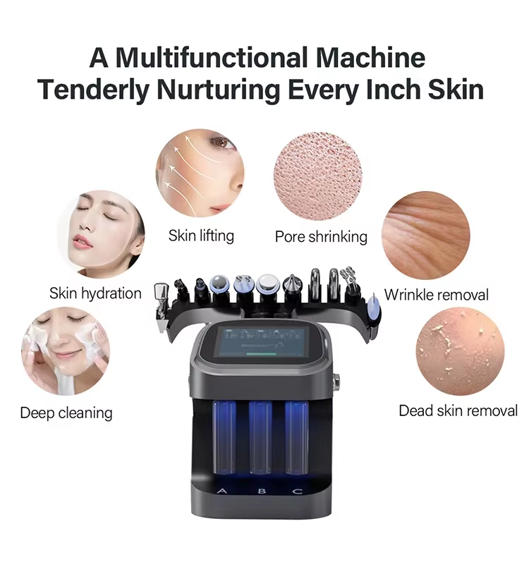 Water Snake Oxygen Facial Machine with Skin Analyzer Multifunctional Water Snake Abrasion Water Facial Care Device