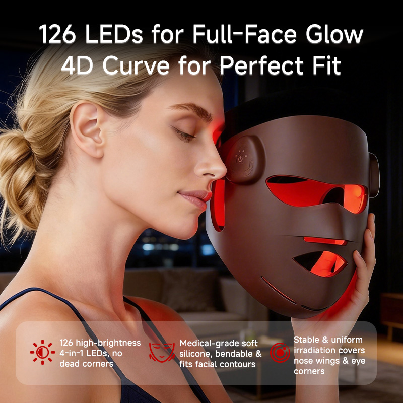 EYCO Food Grade Silicone Material Beauty Led Light Face Therapy Led Therapy Led Light Therapy Mask