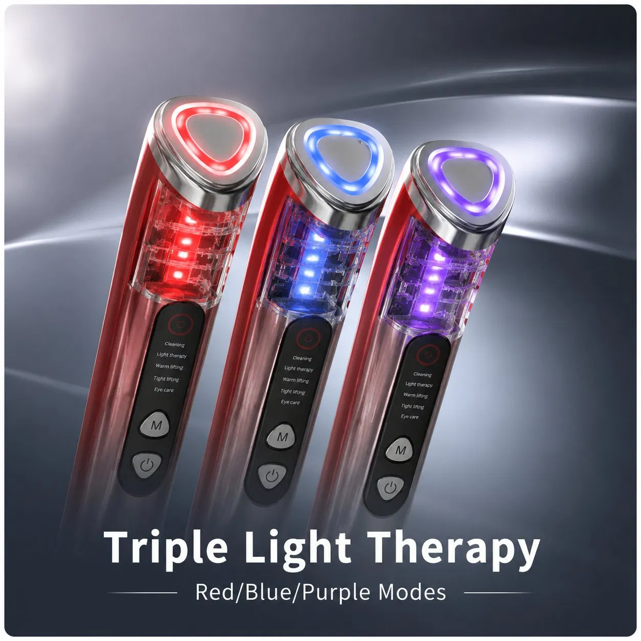 [Zsm] Smart Display Easy Operation Red and Gray Handheld Beauty Device