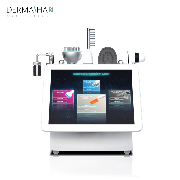 Dermasha Scalp Treatment Machine Hair Analysis 5 in 1 Scalp Massager Device 2025 Electric Scalp Analyzer Hair Care Machine