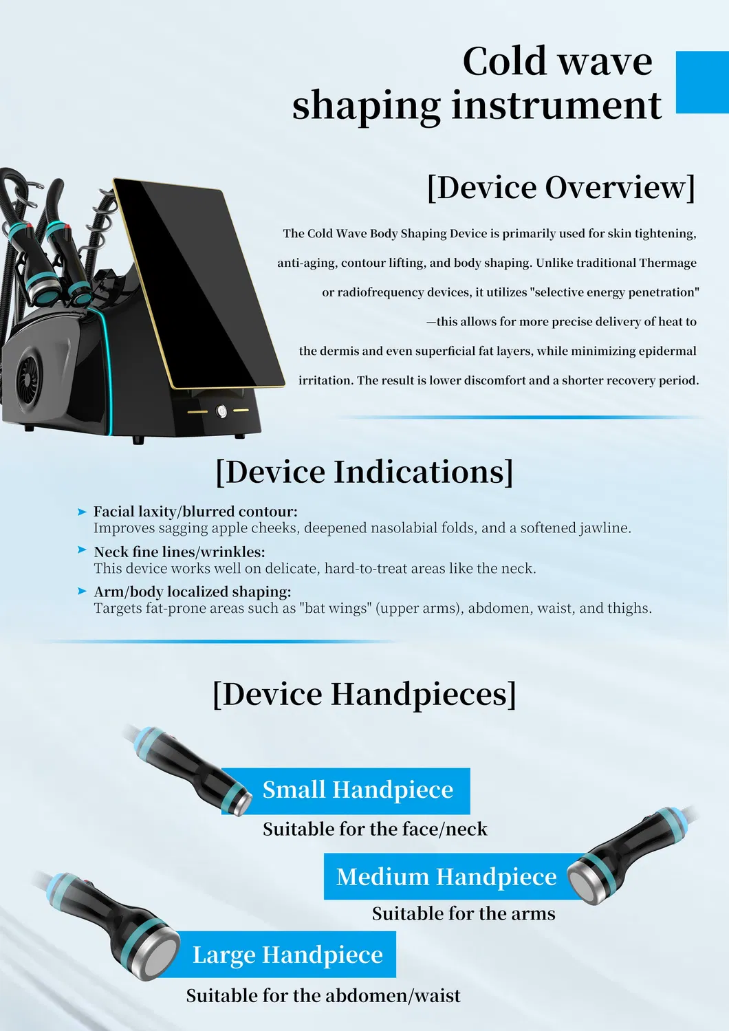 High Performance Cold Wave Slimming Device for Fat Burning and Professional Body Contouring