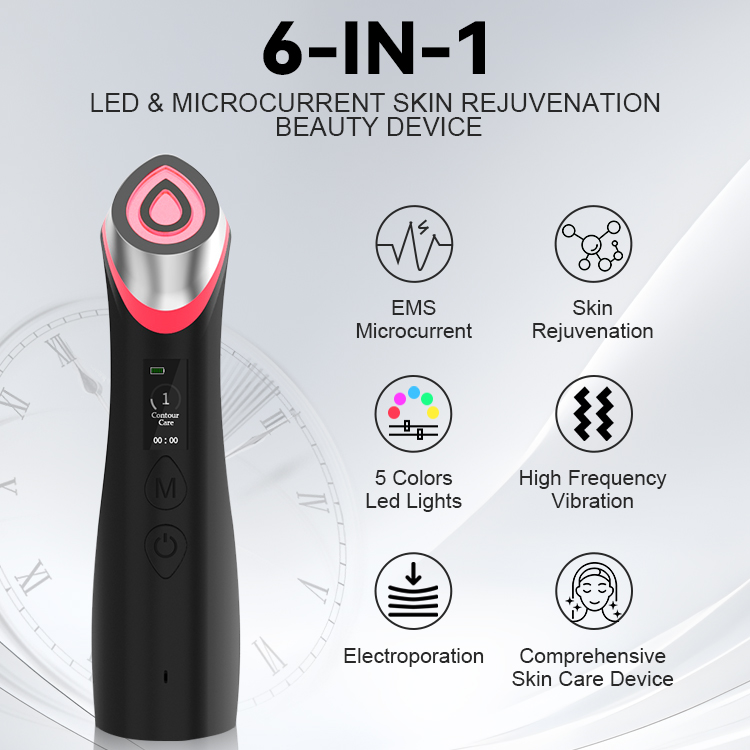 New Age-R Booster 5-in-1 Facial Lifting and Firming Microcurrent Multifunctional Vibrating Massager Beauty Device