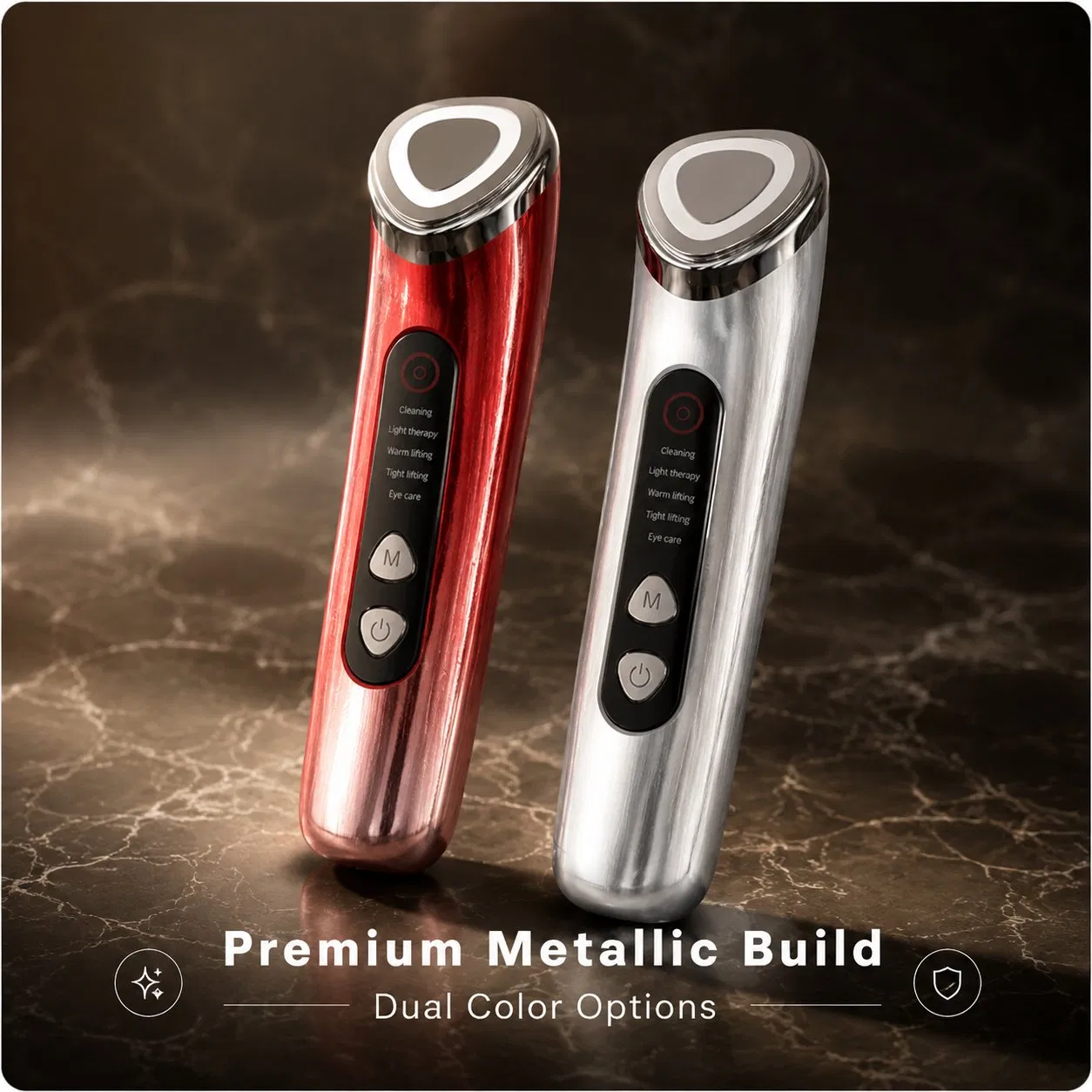 [Zsm] Smart Display Easy Operation Red and Gray Handheld Beauty Device