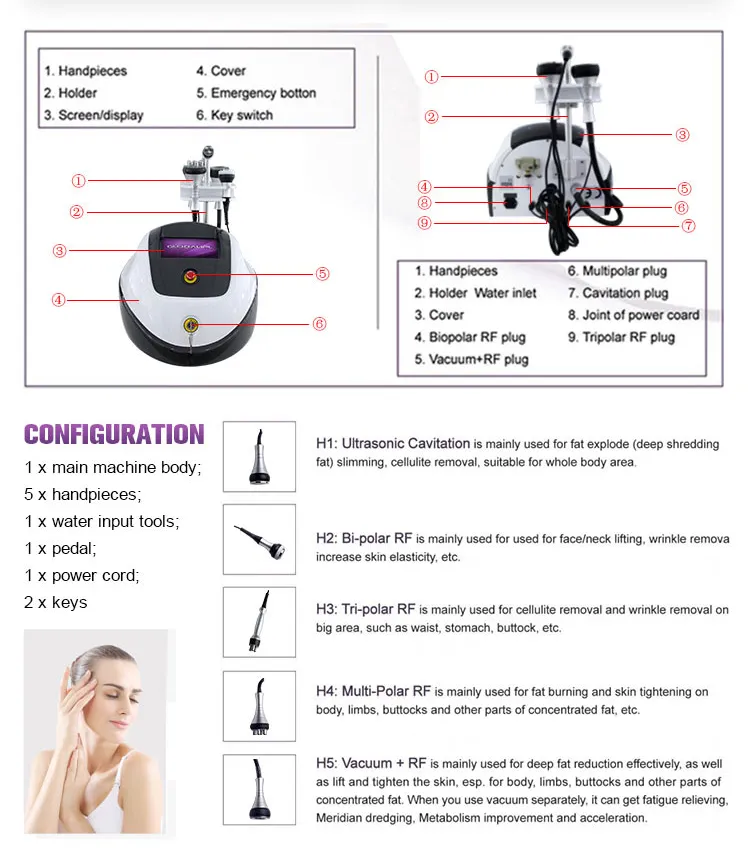 RF Facial Treatment Machine Anti Aging Beauty No Needle Mesotherapy Device