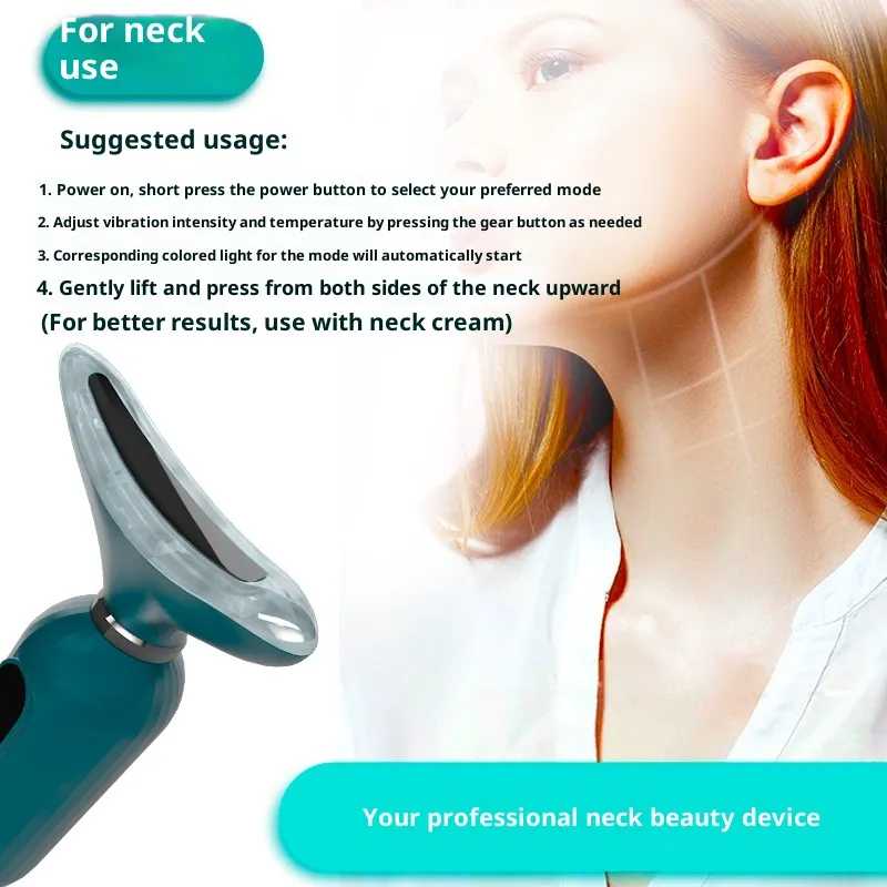 LED Vibration Neck Beauty Device Neck Care Microcurrent Electric Skin Beauty Device