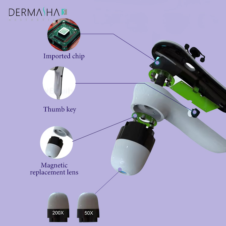 Dermasha Scalp Treatment Machine Hair Analysis 5 in 1 Scalp Massager Device 2025 Electric Scalp Analyzer Hair Care Machine