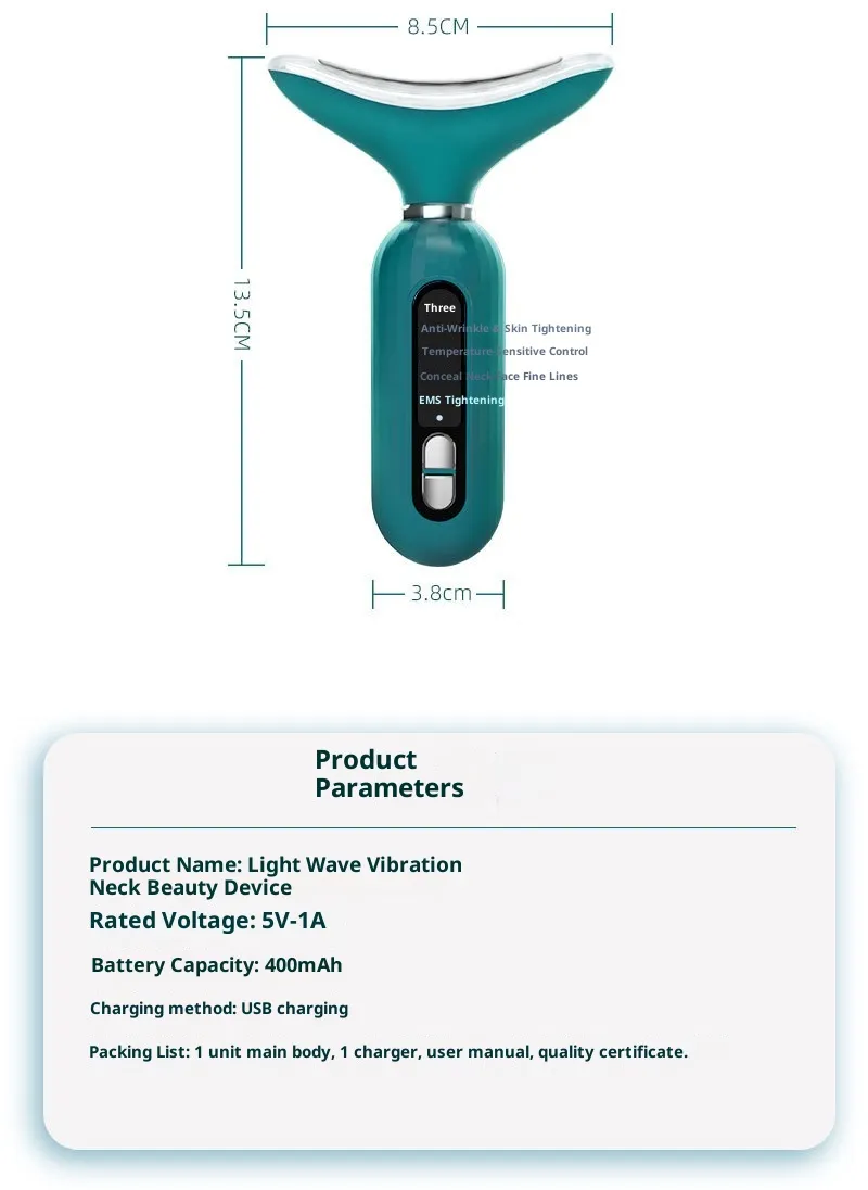 LED Vibration Neck Beauty Device Neck Care Microcurrent Electric Skin Beauty Device