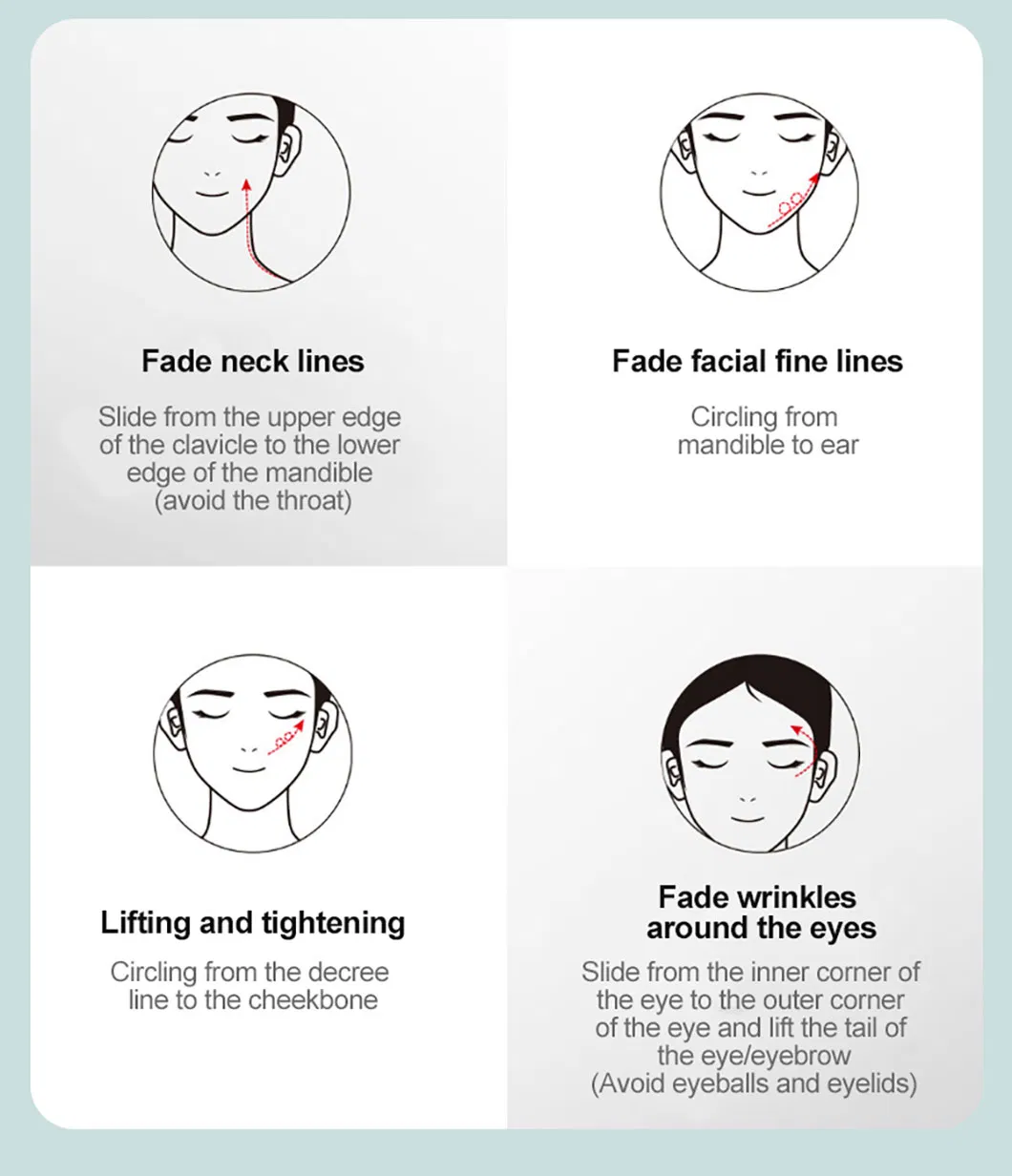 Customized Household EMS Microcurrent Vibration Ion Hot and Cold Anti-Wrinkles Beauty Device