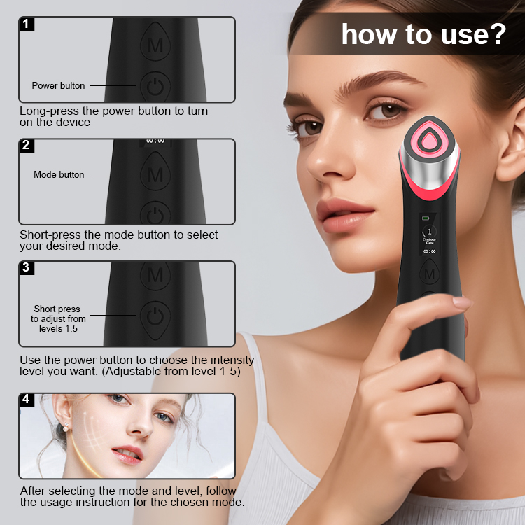 New Age-R Booster 5-in-1 Facial Lifting and Firming Microcurrent Multifunctional Vibrating Massager Beauty Device