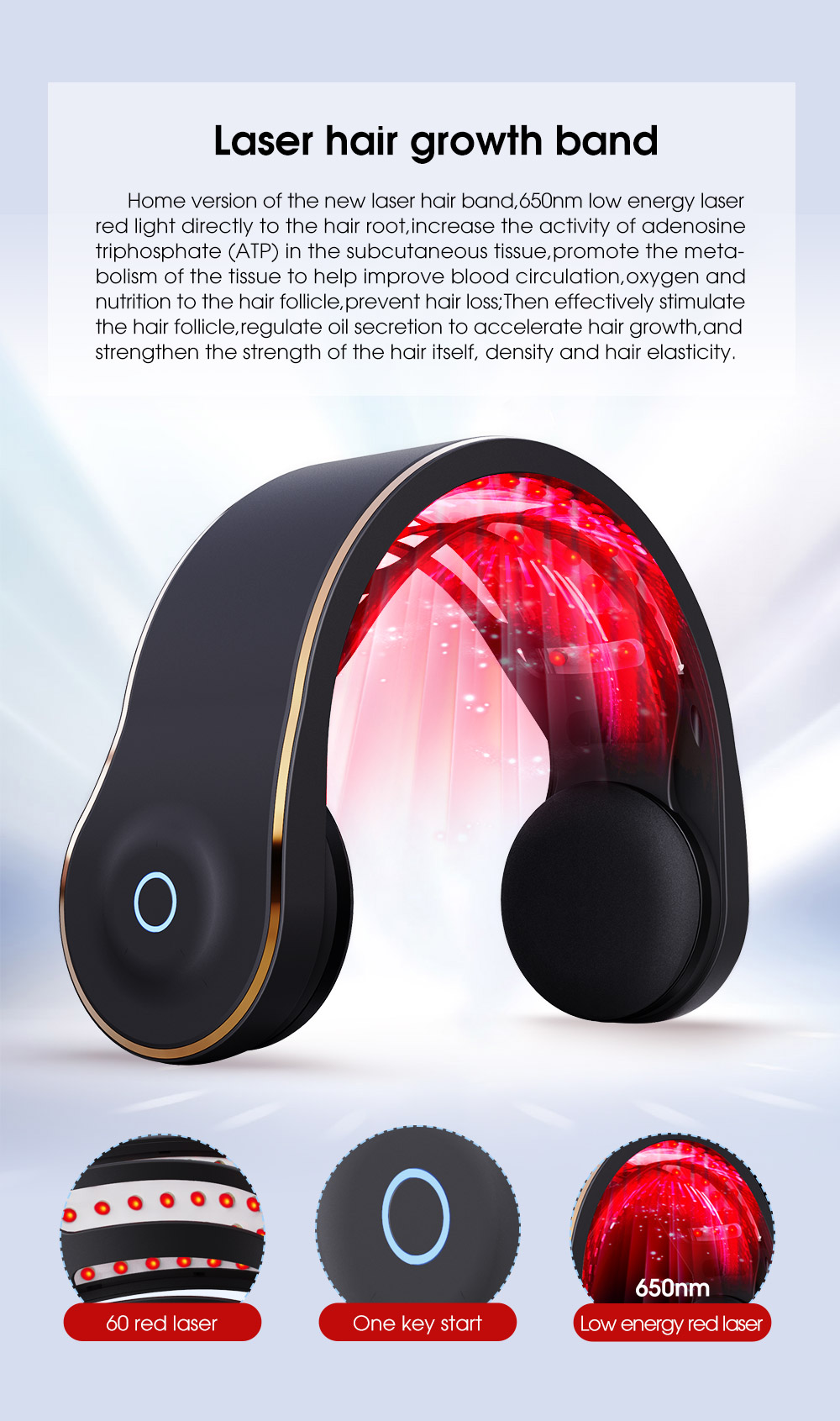 Laser Hair Growth Band Detail