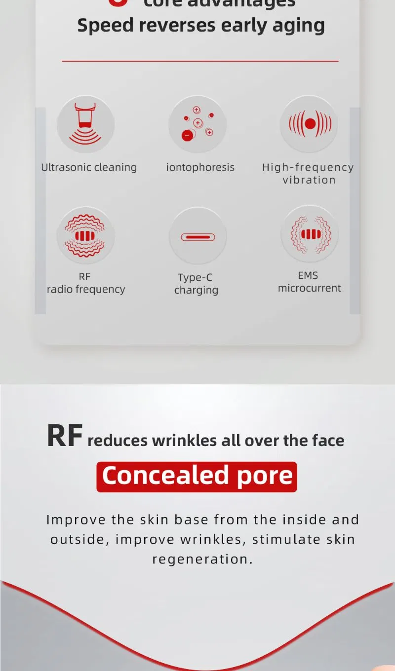 Devices for Face Lifting Cosmetology Wholesale Cosmetology Facial Microcurrent Device Beauty Parlour Equipment Shop Supplies EMS RF Ultrasonic for Facial Beauty
