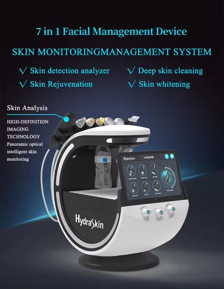 Black Hydro Beauty 7 in 1 Smart Ice Blue Skin Care Device