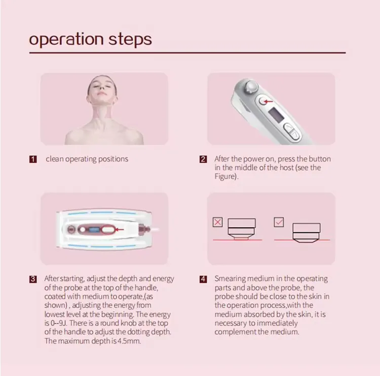 Home Beauty Equipment Small Anti-Aging Facial Massager 1.5mm Needle Length 5mm Metal Face Lifting Device for Skin Rejuvenation