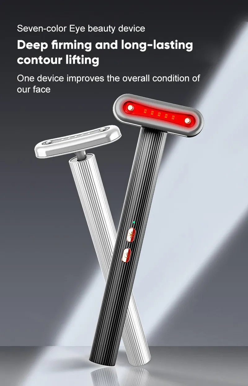 Pakiss OEM/ODM Support 7 Color LED + EMS Microcurrent Eye Beauty Device, Reduce Dark Circles Eye Bags Wrinkles