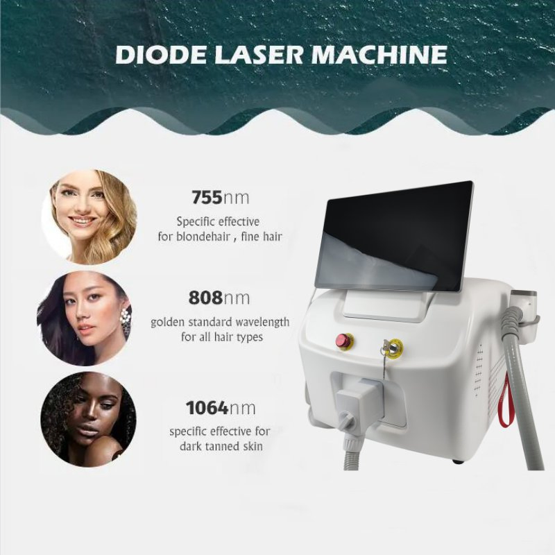 808nm 755nm 1064nm Diode Laser Hair Removal and Skin Rejuvenation Beauty Device for Clinic Use