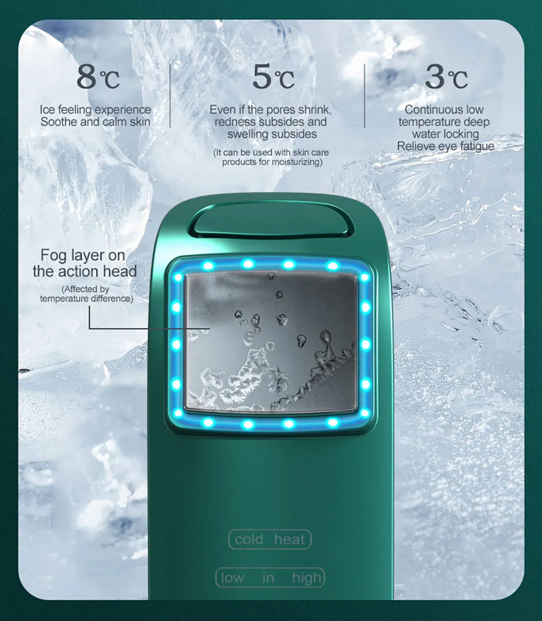 Customized Household EMS Microcurrent Vibration Ion Hot and Cold Anti-Wrinkles Beauty Device