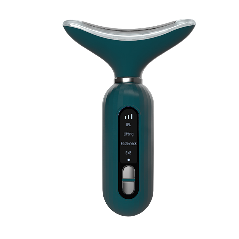 [Zsm] Portable EMS Neck Lifting Massager Dark Green 3 Color Light Therapy Skin Tightening Beauty Device