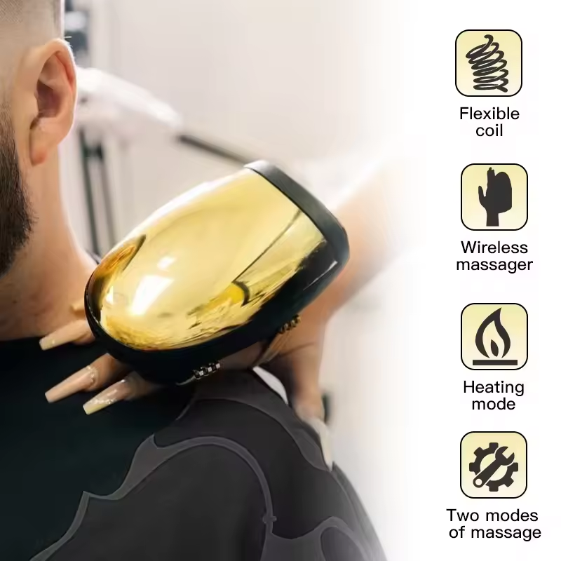 Body Massager Health Care Relax Shoulder Head Facial Deep Tissue Head Scalp Massage Kneading Vibrating Device Handheld Massager