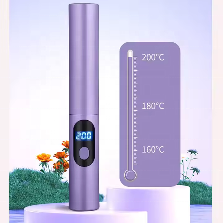 Wholesale 2-in-1 Mini Hair Straightener With LED Display New LCD Negative Iron Wireless Hair Comb USB Electric Power Source