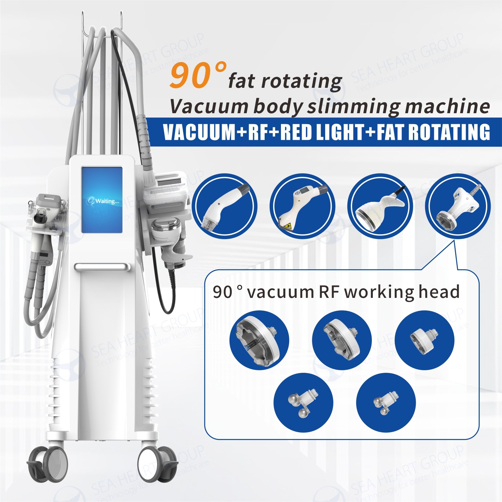 Lipolysis Machine 3in1 RF Vacuum LED Slimming Beauty Device Standing for Body Face Eyes Weight Loss