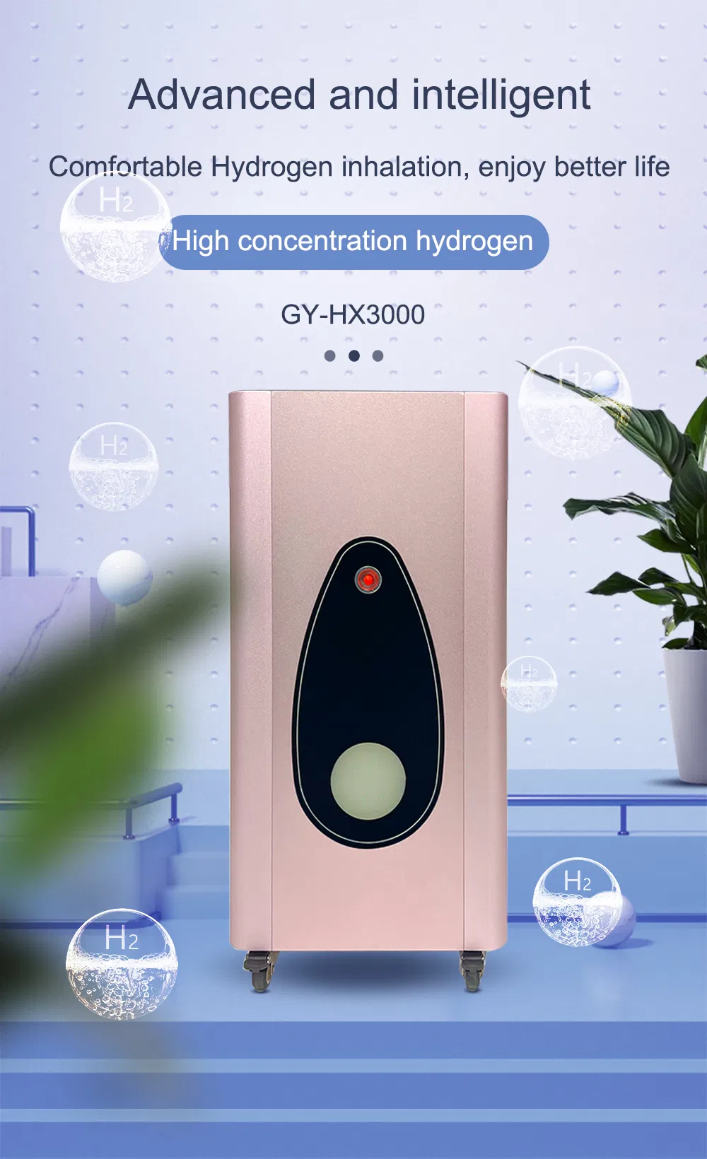 Portable H2 Breathing Machine Hydrogen Absorber Hydrogen Gas Generation Device for Beauty