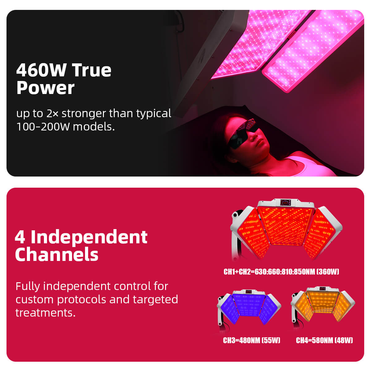 SunPlus Powerful 460W Medical Grade Flexible Photon Pdt Led Face and Body Red Light Photodynamic Therapy Equipment Machine