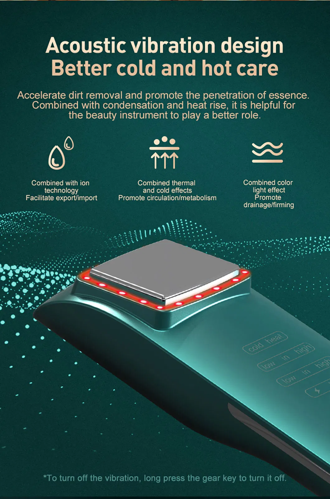 Customized Household EMS Microcurrent Vibration Ion Hot and Cold Anti-Wrinkles Beauty Device