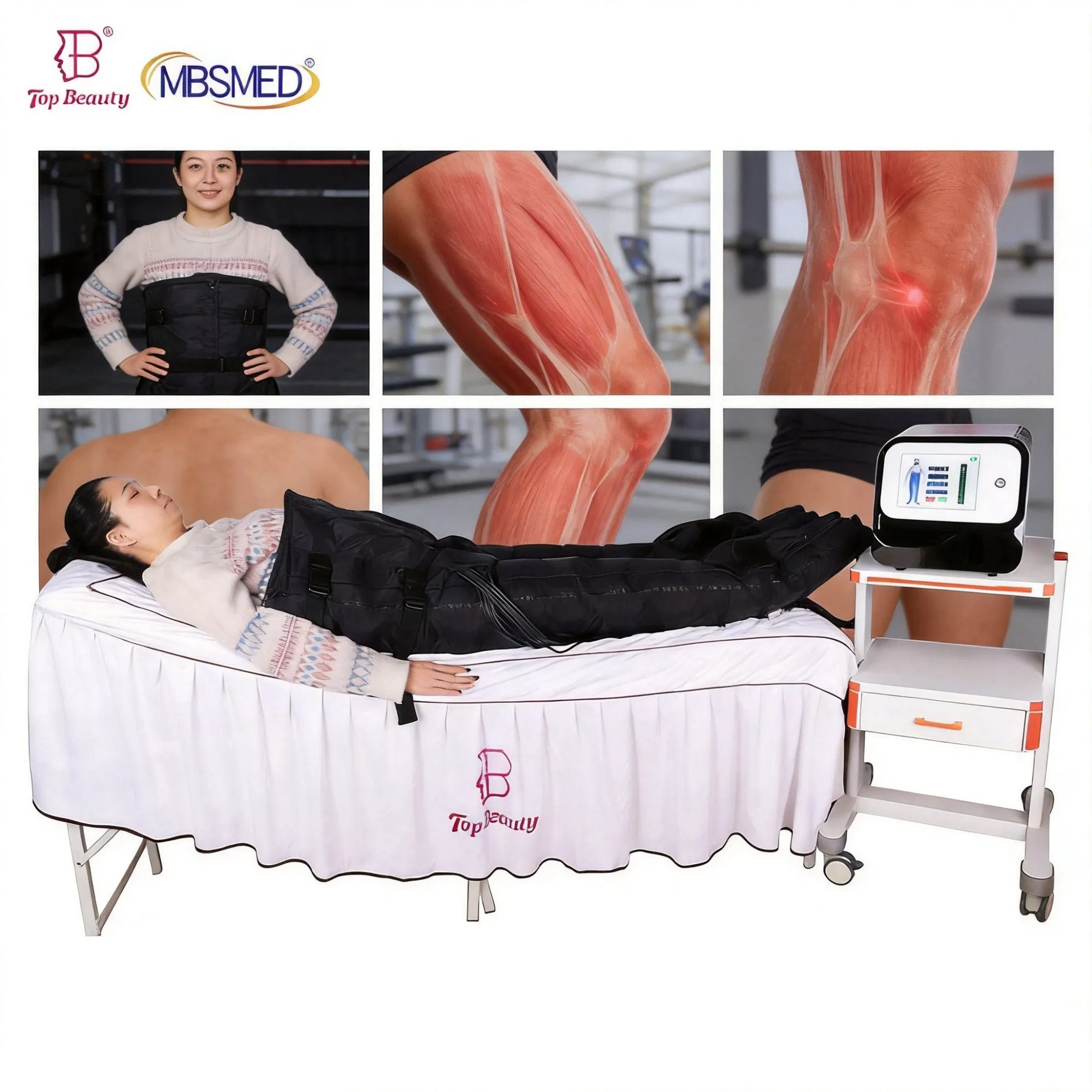 Portable Infrared Air Compression Massage Pressotherapy Leg Foot Lymphatic Drainage Beauty Device