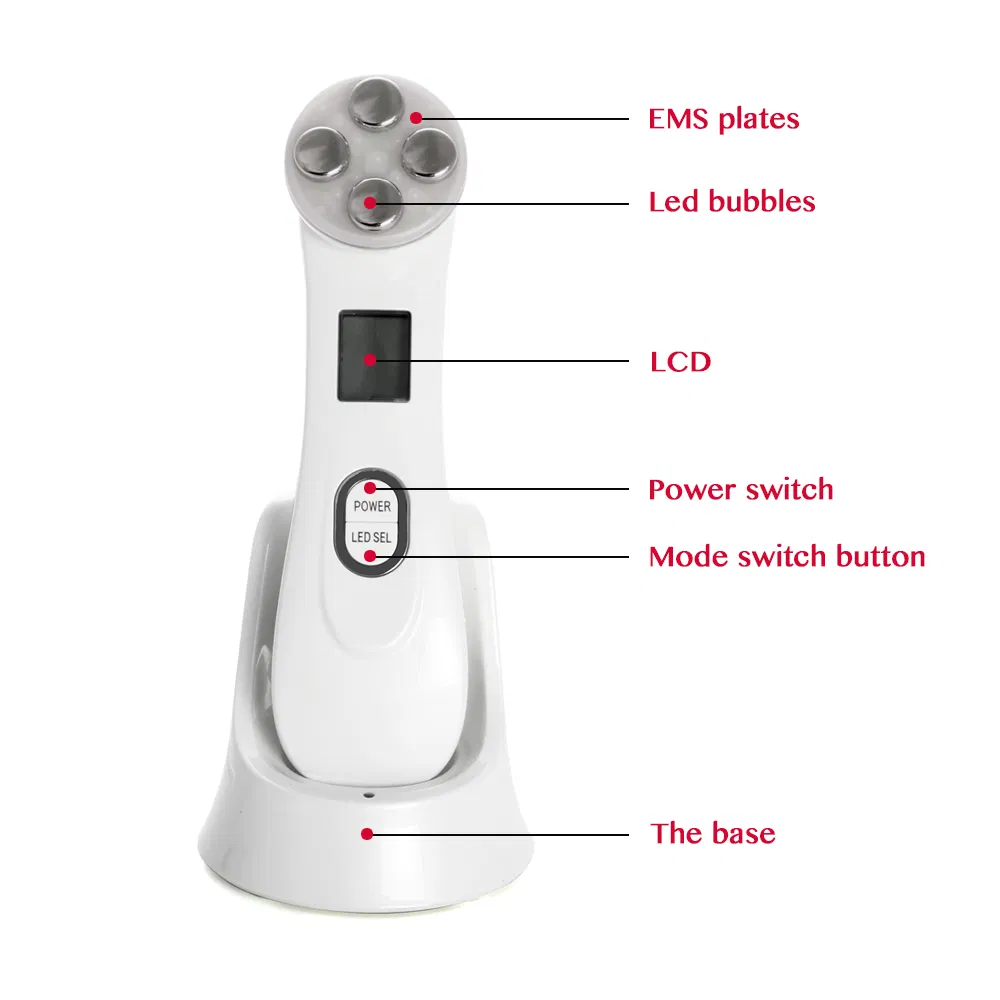 Beauty Personal Care Health Medical 5 in 1 EMS RF LED Mesotherapy Portable Facial Wrinkle Remover Ultrasonic Beauty Device