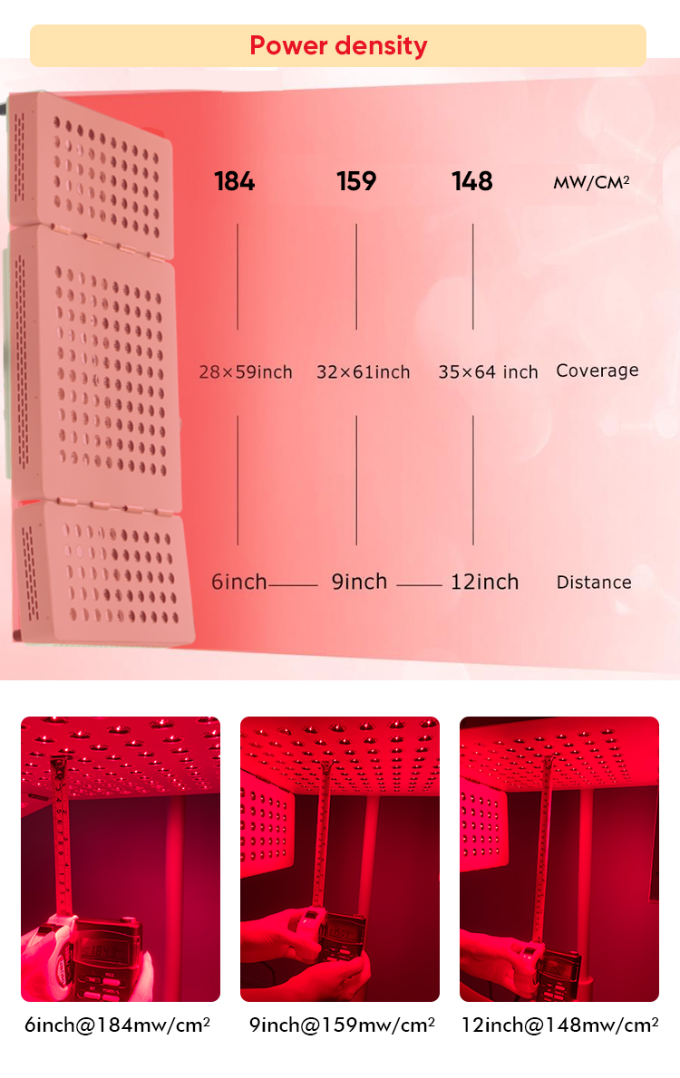 Professional Tri-Fold 1000W Dual Wavelength Red Light Therapy Panel PDT Machine for Home