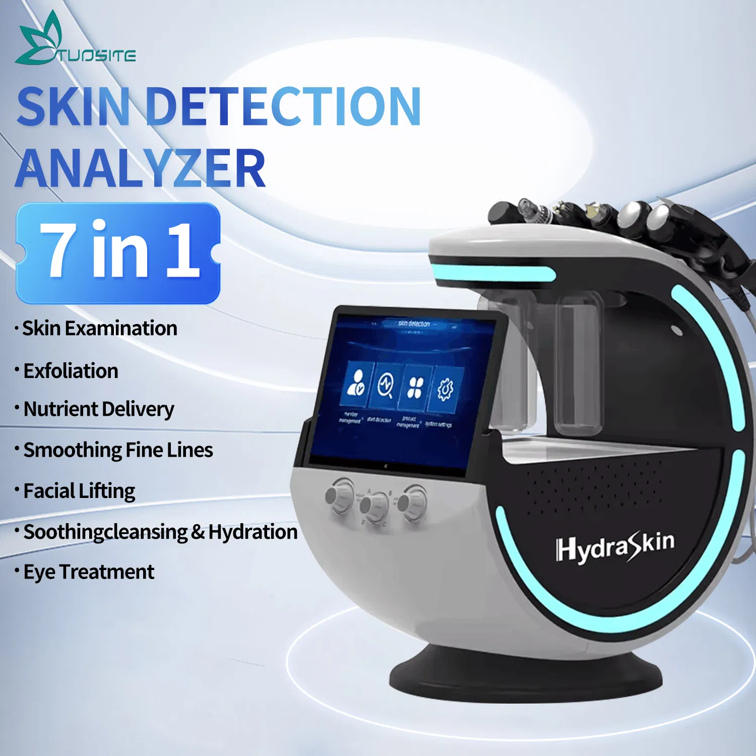 Black Hydro Beauty 7 in 1 Smart Ice Blue Skin Care Device