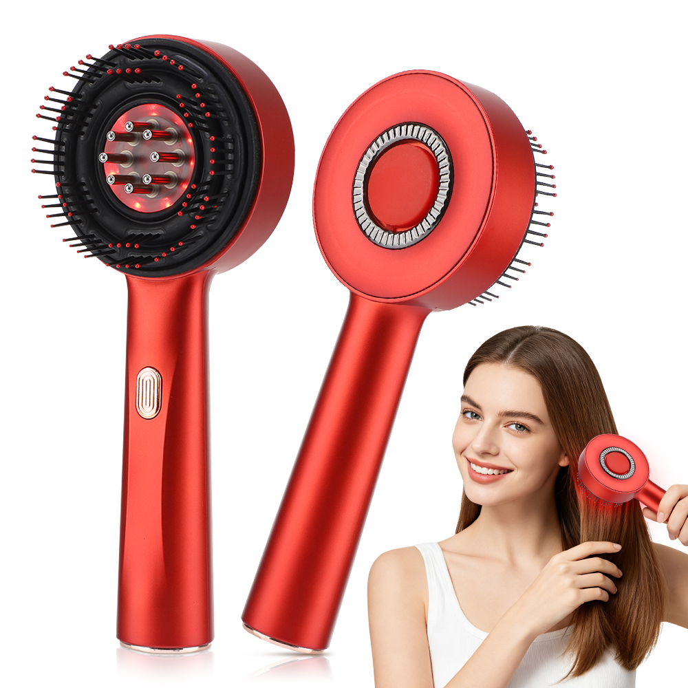 Electric Scalp Massager for Hair Growth Red Light Therapy Liquid Oil Applicator Head Massage Comb Anti-Hair Loss Vibrating Brush