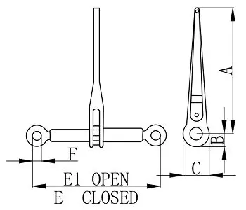 Ratchet Type Load Binder Detail
